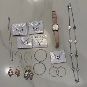 Assorted Necklaces, Earrings and Watch